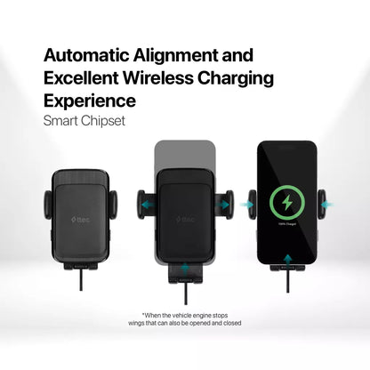 ttec - AirCharger Drive S Wireless Fast Charge In Car Phone Holder