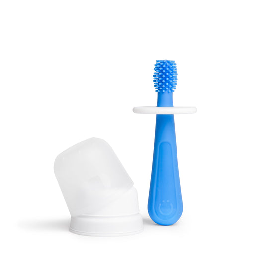 Ubbi Silicone Training Toothbrush Set with Case Blue — BambiniJO Jordan