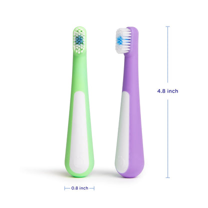 Ubbi Bristled Toddler Toothbrush 2 Pcs Purple / Green — BambiniJO Jordan