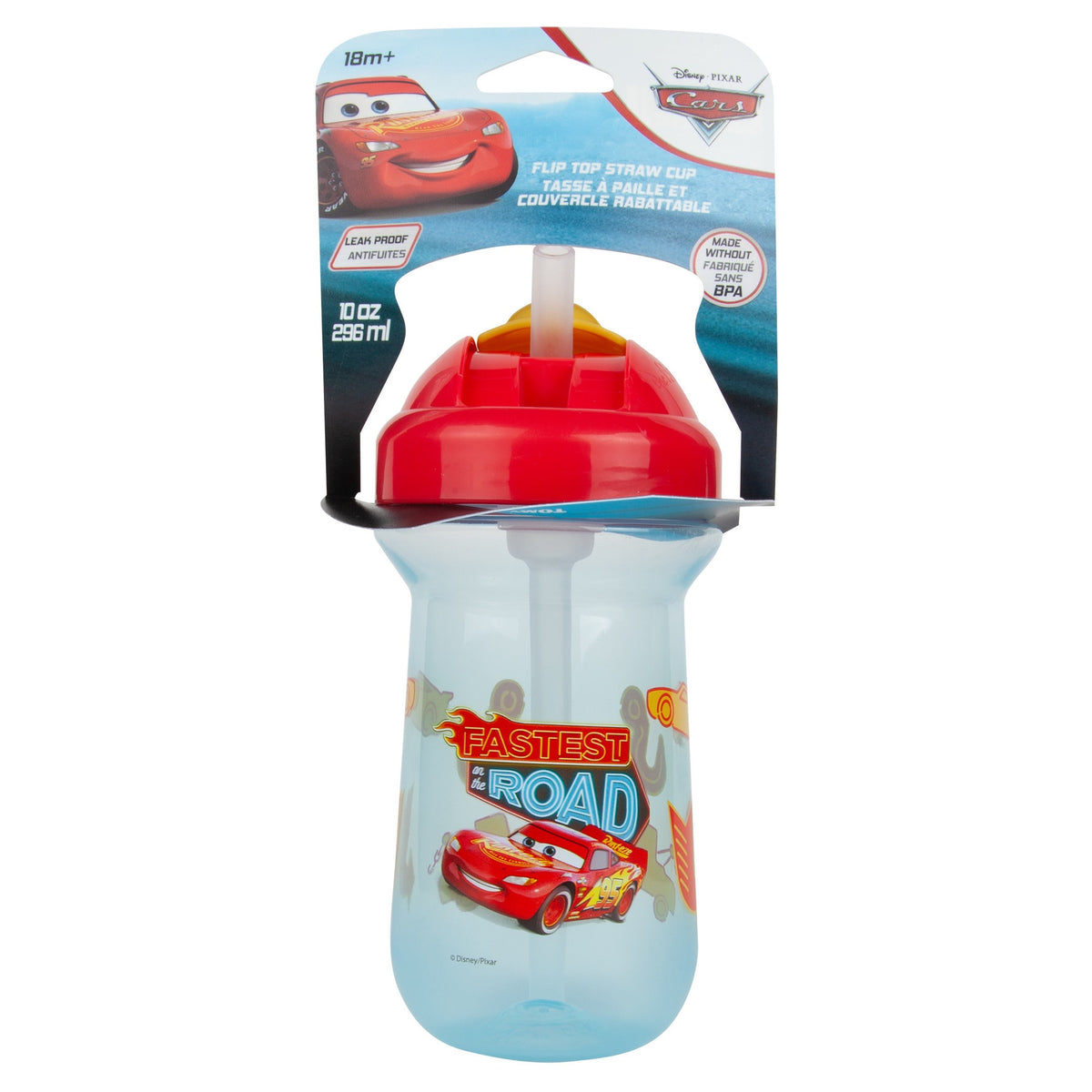 Disney Cars Lightning McQueen Flip Top Straw Cup 296ml — BambiniJO Jordan