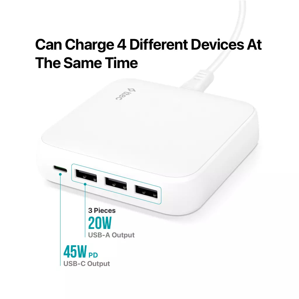 ttec - SmartCharger Duo GAN PD 65W Fast Travel Charger USB-C + USB-C | White