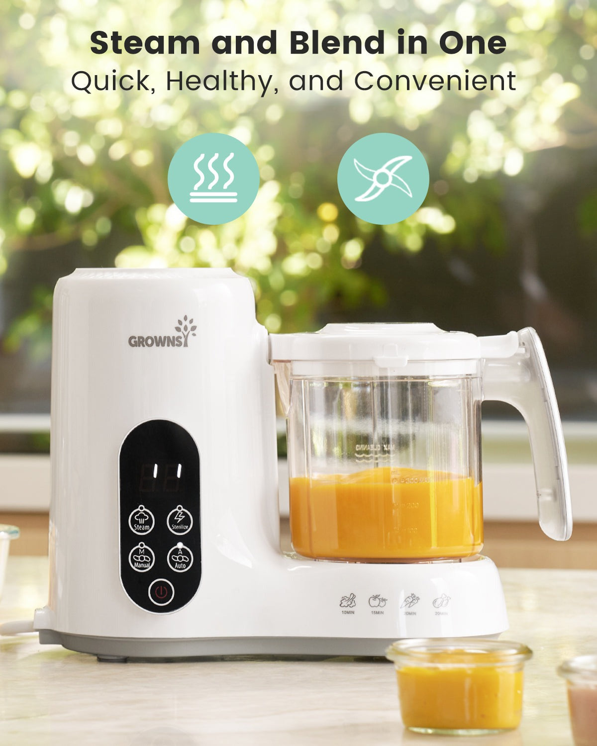 Grownsy Steam & Blend Baby Food Maker White — BambiniJO Jordan
