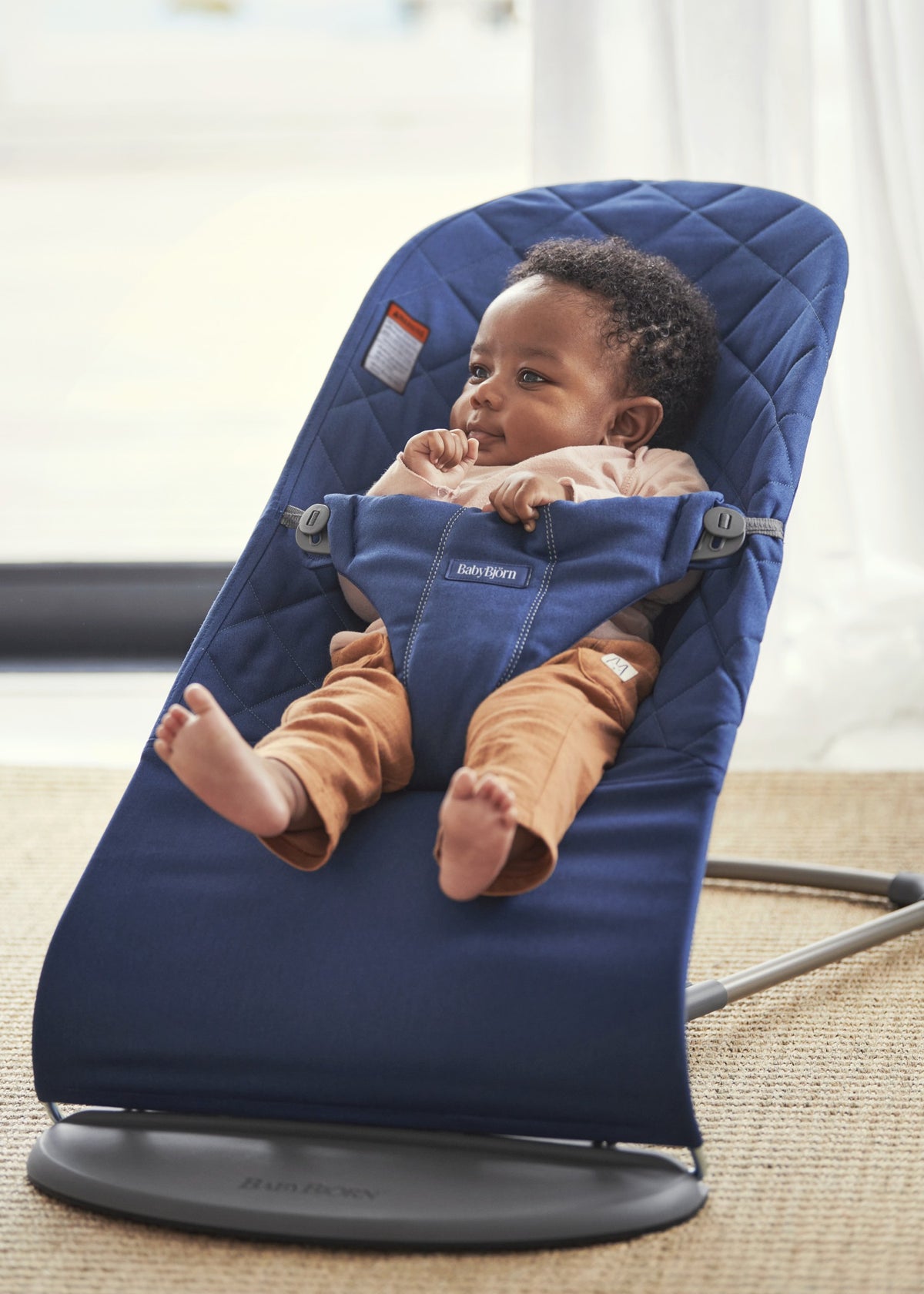 BabyBjörn Bouncer Bliss Woven Quilt Midnight Blue — BambiniJO Jordan