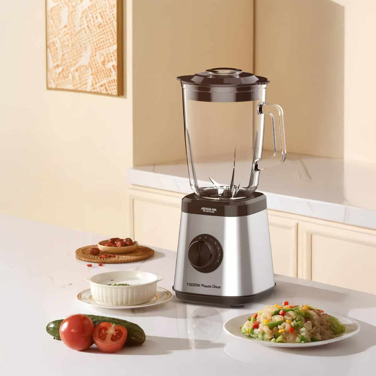 Arshia Blender 1000W, 1.5L Glass Jar BambiniJO Jordan