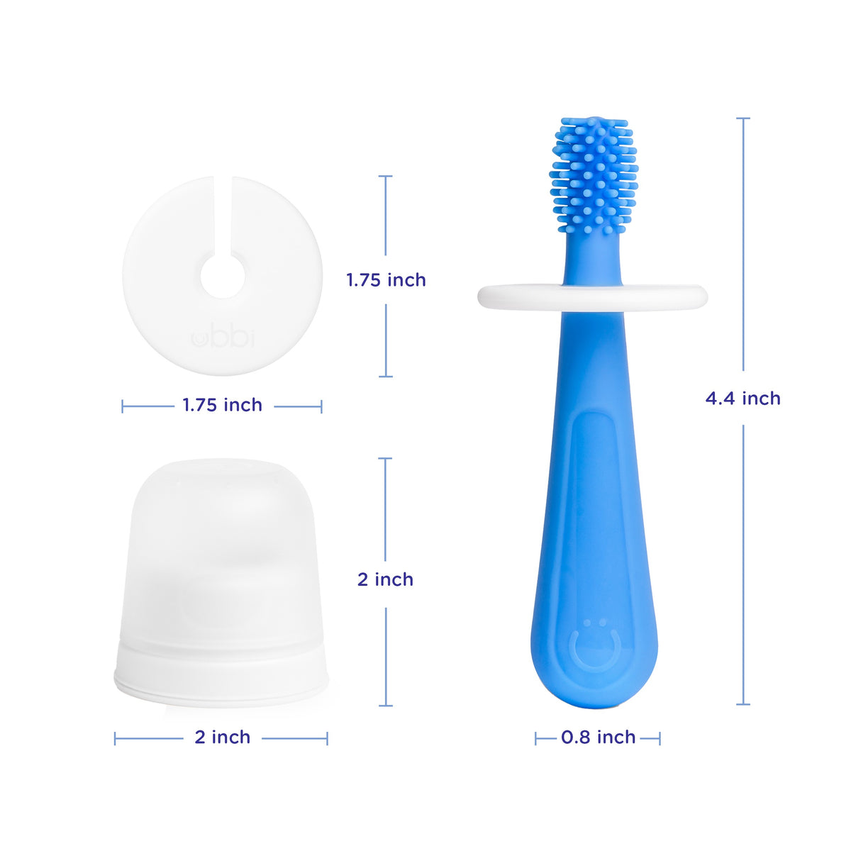 Ubbi Silicone Training Toothbrush Set with Case Blue — BambiniJO Jordan