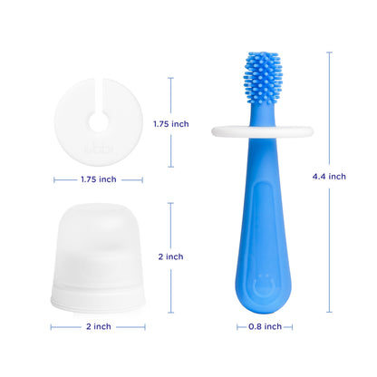 Ubbi Silicone Training Toothbrush Set with Case Blue — BambiniJO Jordan