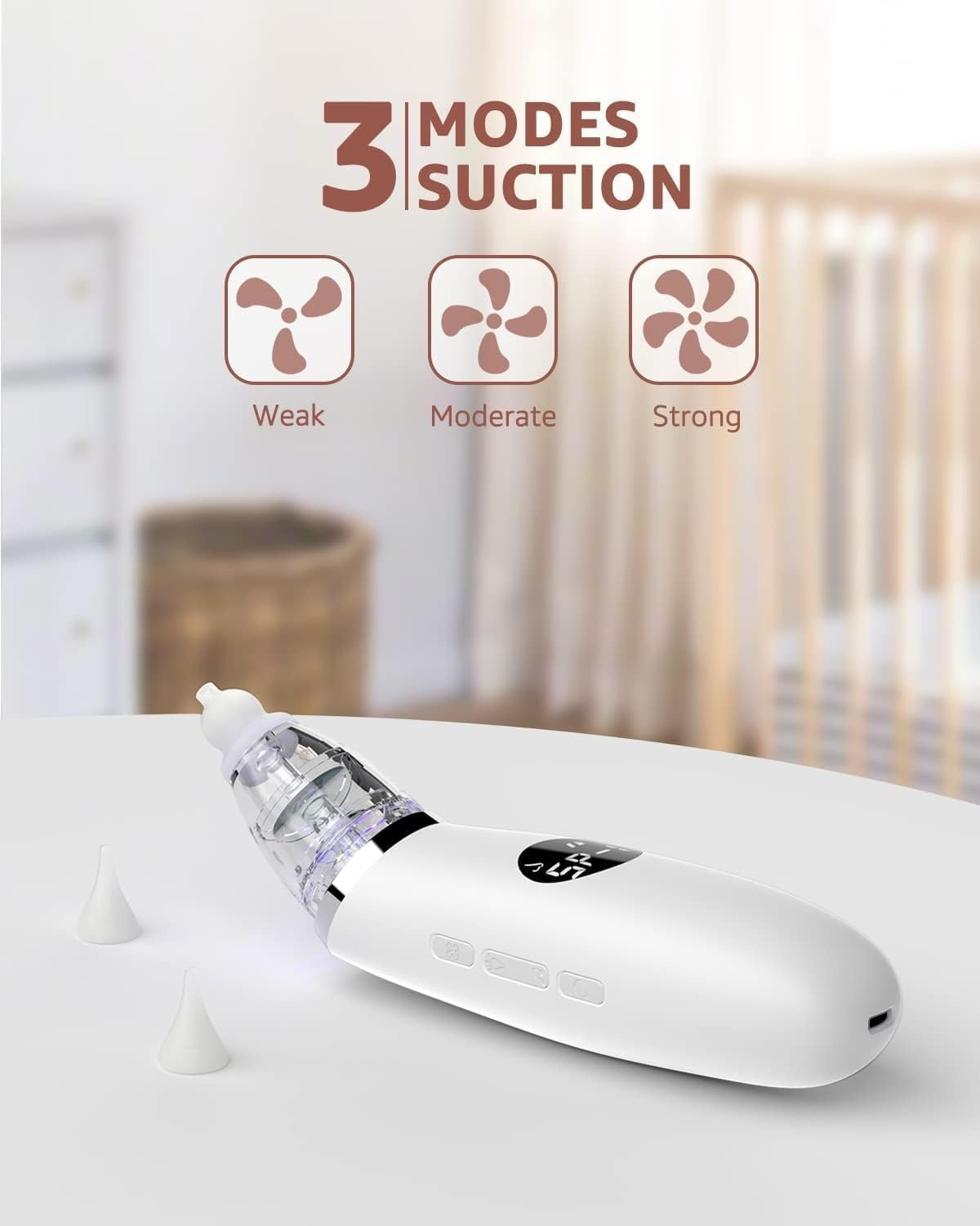 Grownsy 3-Mode Electric Nasal Aspirator White — BambiniJO Jordan