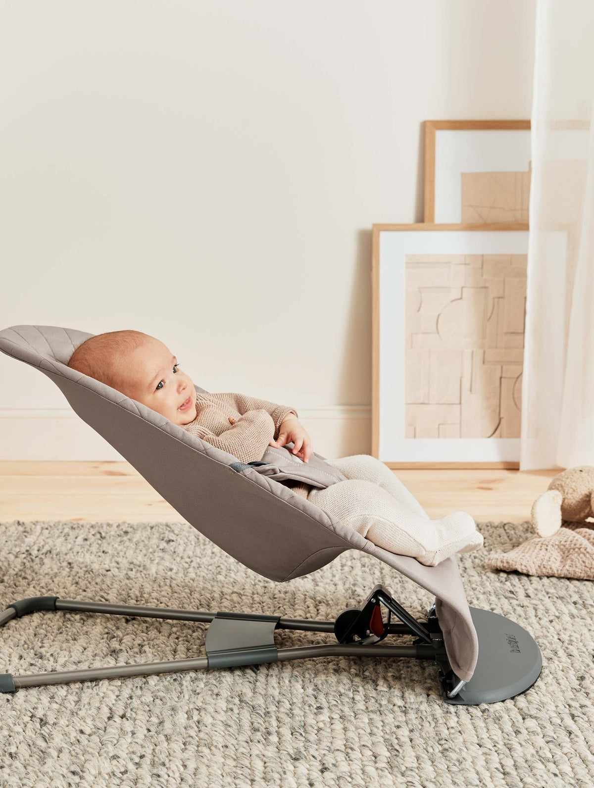 BabyBjörn Bouncer Bliss Woven Quilt Sand Grey — BambiniJO Jordan