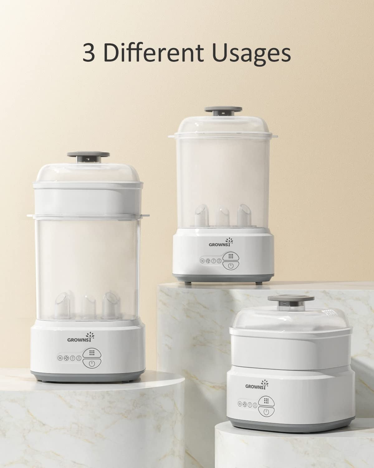 Grownsy Compact Bottle Sterilizer & Dryer Grey — BambiniJO Jordan