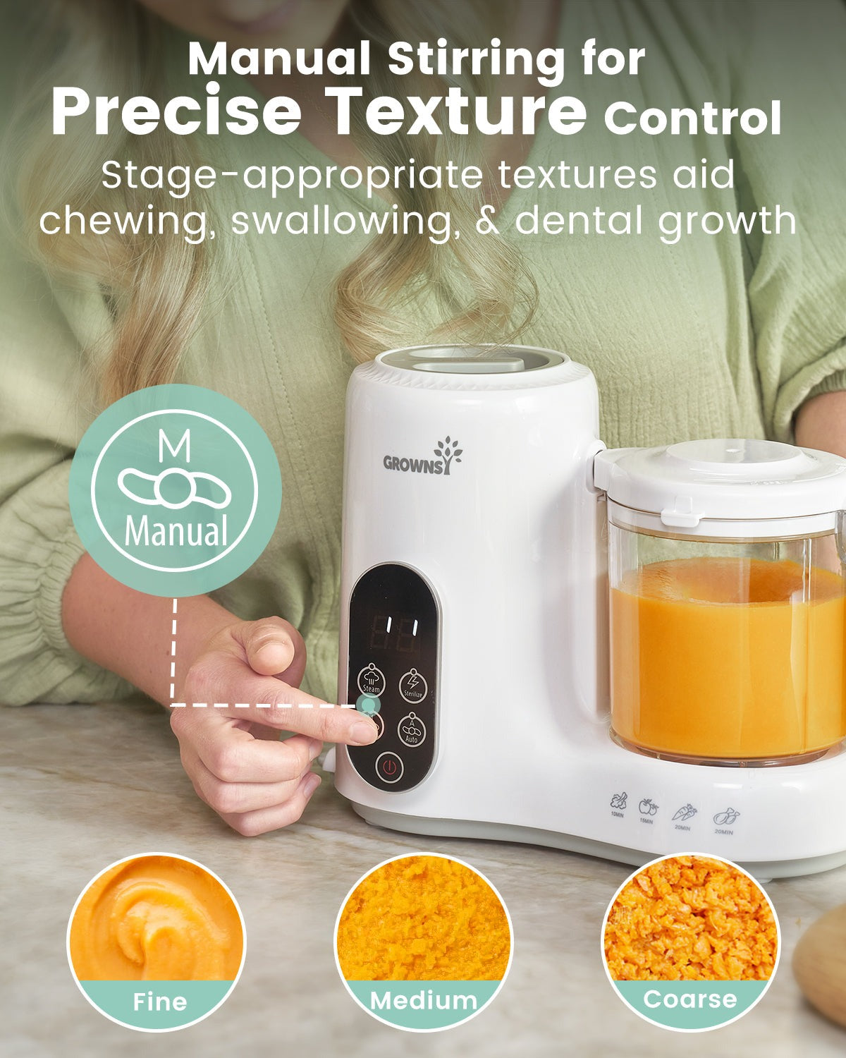 Grownsy Steam & Blend Baby Food Maker White — BambiniJO Jordan