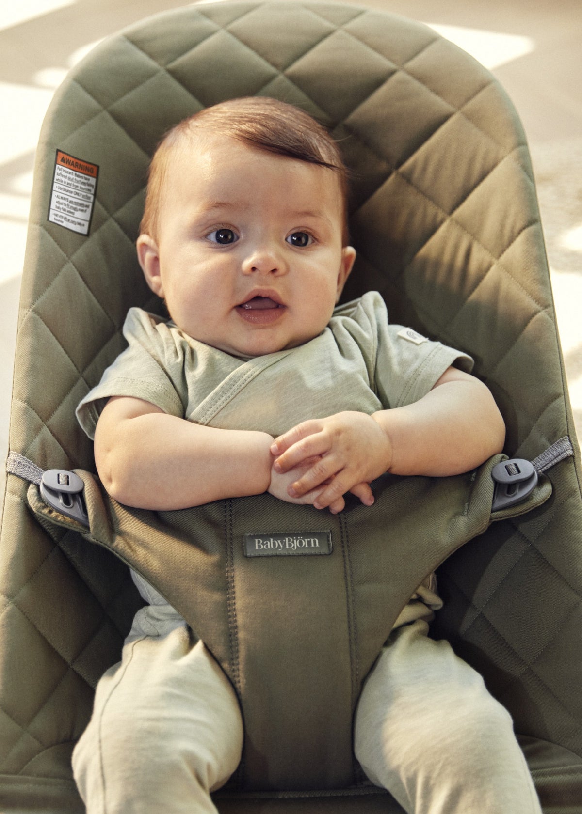 BabyBjörn Bouncer Bliss Woven Quilt Dark Green — BambiniJO Jordan