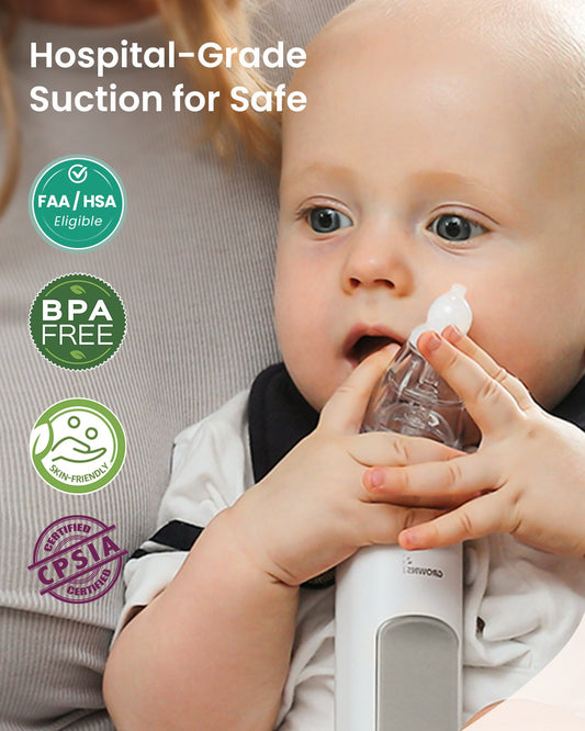 Grownsy Electric Nasal Aspirator with 3 Soft Tips Grey — BambiniJO Jordan