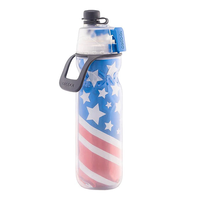 O2COOL - Mist N' Sip Insulated Bottle - 591ml - Patriotic O2COOL - Mist N' Sip Insulated Bottle - 591ml - Patriotic