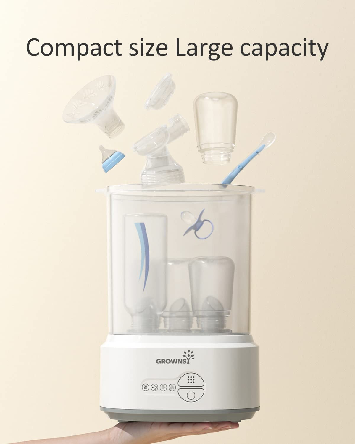 Grownsy Compact Bottle Sterilizer & Dryer Grey — BambiniJO Jordan