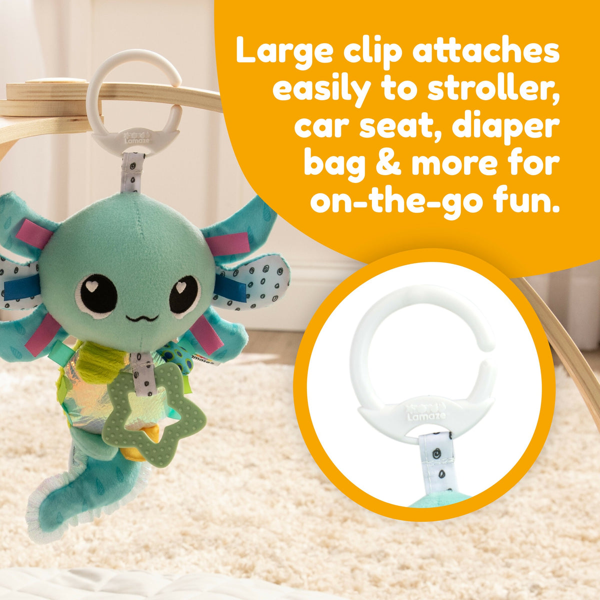 Lamaze Alise the Axolotl Clip & Go 0-12M — BambiniJO Jordan