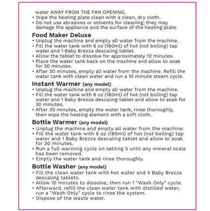 Baby Brezza - Universal Descaling Tablets | Descaler for Formula Makers, Sterilizers & Warmers | 24 Tablets