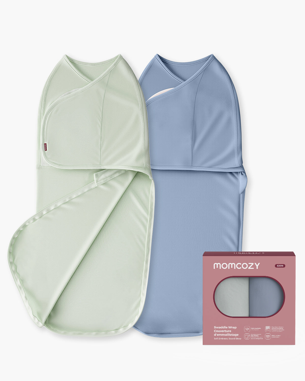 Momcozy SJ019 Swaddle Wrap - Blue & Green