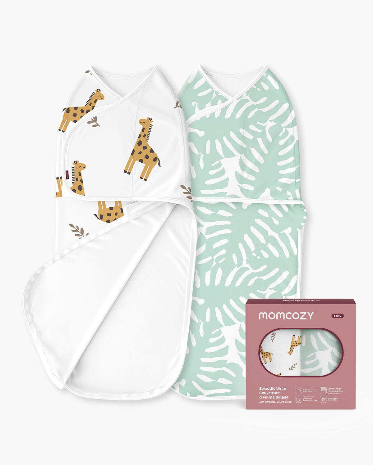 Momcozy SJ019 Swaddle Wrap - Giraffe & Leaf