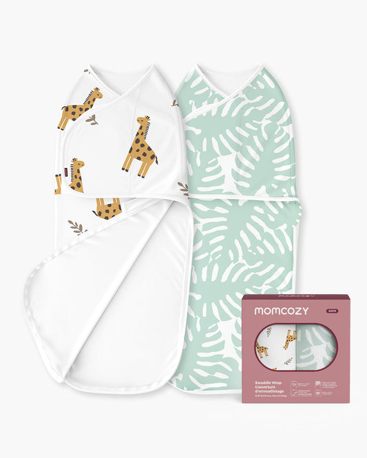 Momcozy SJ019 Swaddle Wrap - Giraffe & Leaf