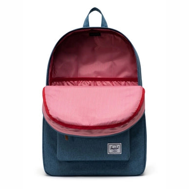 Herschel Heritage Backpack in Copen Blue Crosshatch, side view