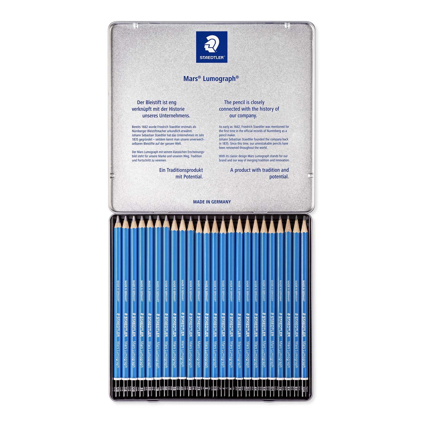 Staedtler Mars Lumograph pencils tin of 24