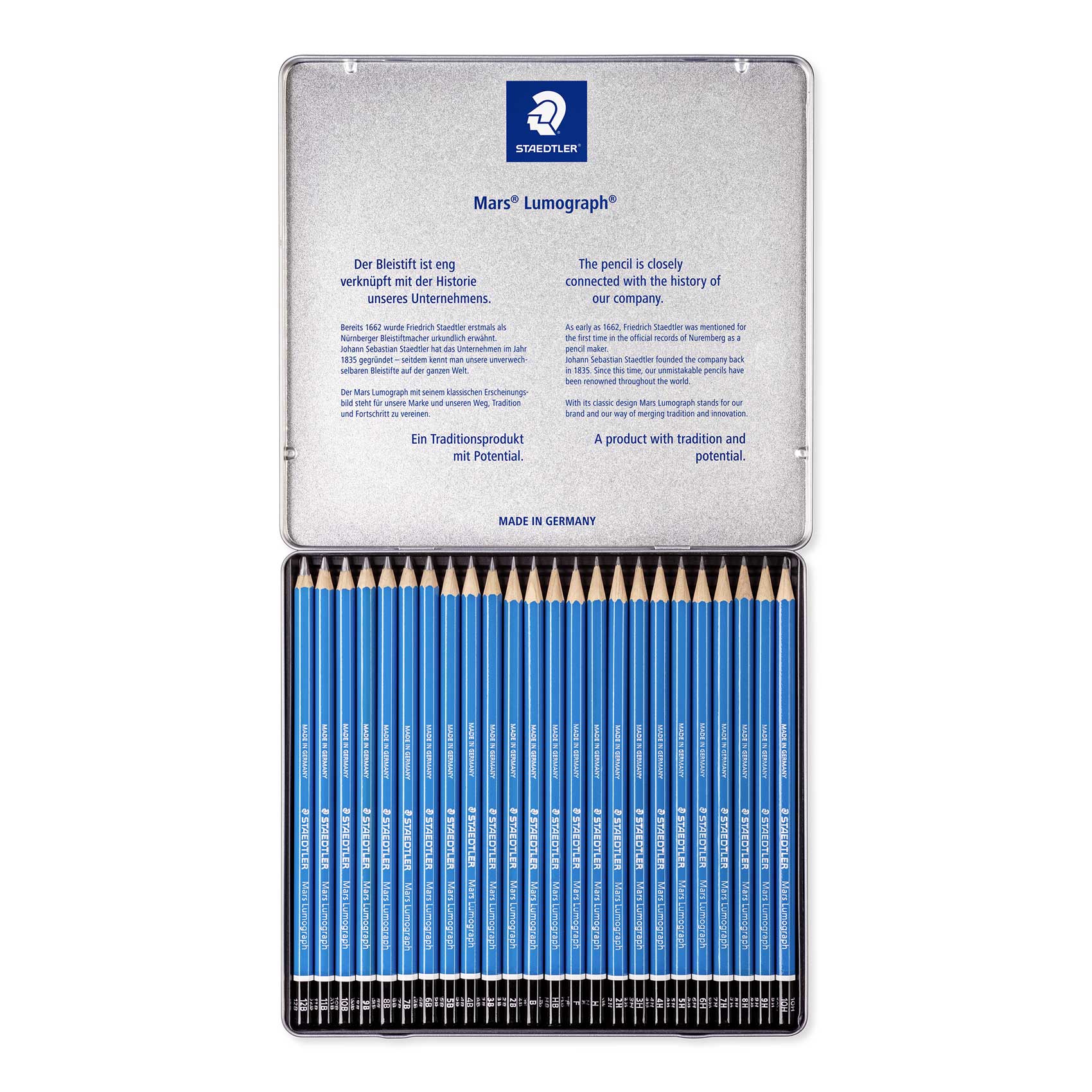 Staedtler Mars Lumograph pencils tin of 24