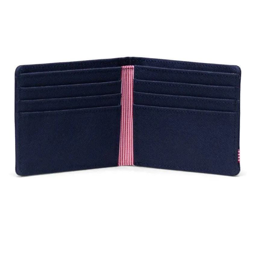 Herschel Roy RFID Wallet in Peacoat - interior striped lining