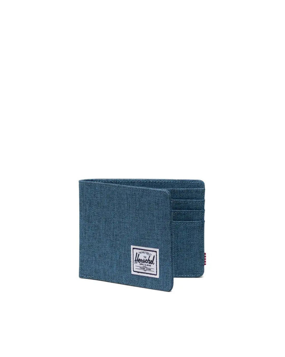 Herschel Roy RFID Wallet in Copen Blue Crosshatch - interior view