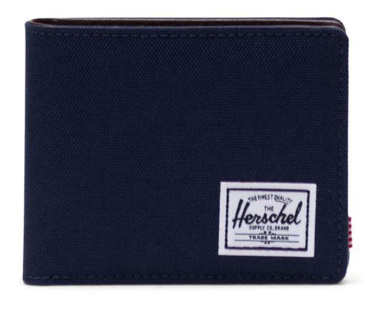 Herschel Hank RFID Wallet in Peacoat/Chicory Coffee - front view