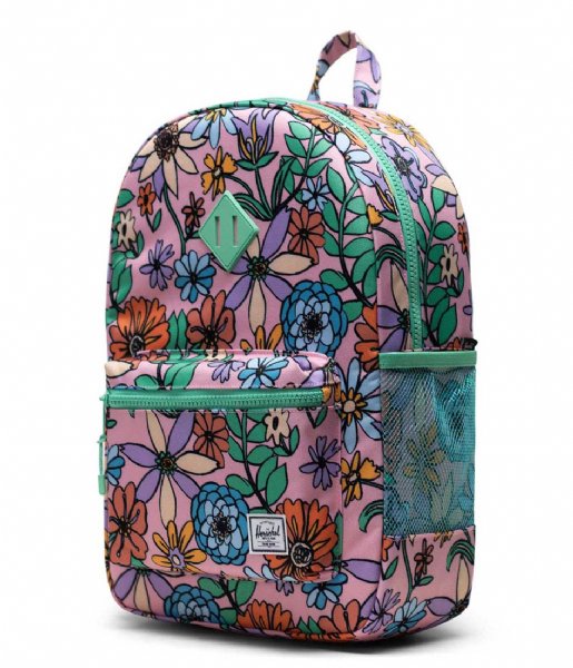 Herschel Heritage Youth X-Large Backpack Flower Daze Romance Rose - back view