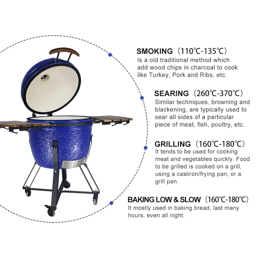 Kamado - Outdoor Ceramic Japanese Grill X-Large 23.5 Inch