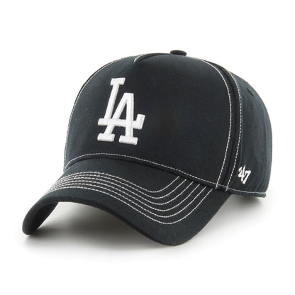47 Brand Los Angeles Dodgers Contrast Stitch Clean Up Cap - Black - front