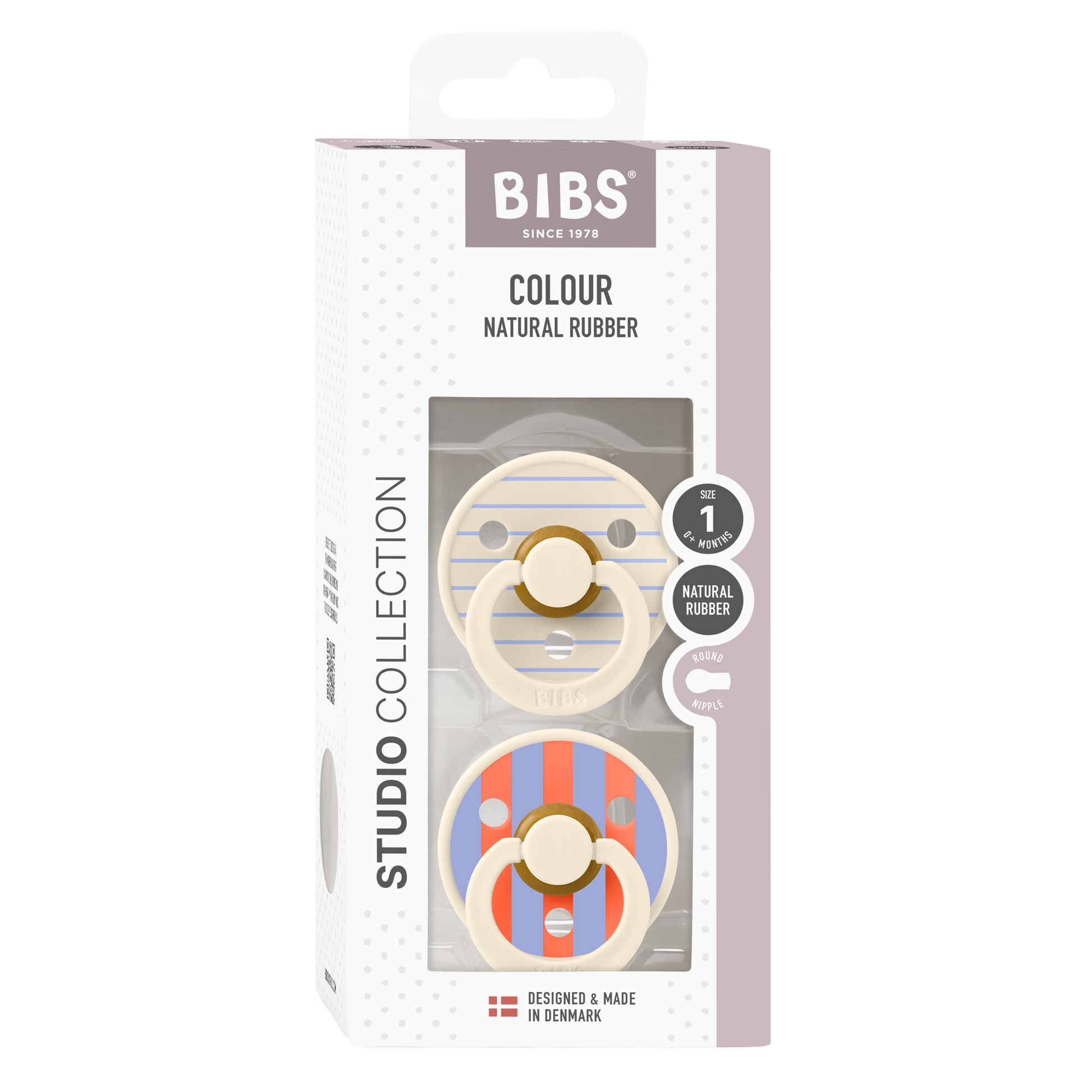 BIBS - Natural Latex Pacifier Studio | Size 2 | 2 Pack | Ivory Hush Mix BIBS - Natural Latex Pacifier Studio | Size 2 | 2 Pack | Ivory Hush Mix