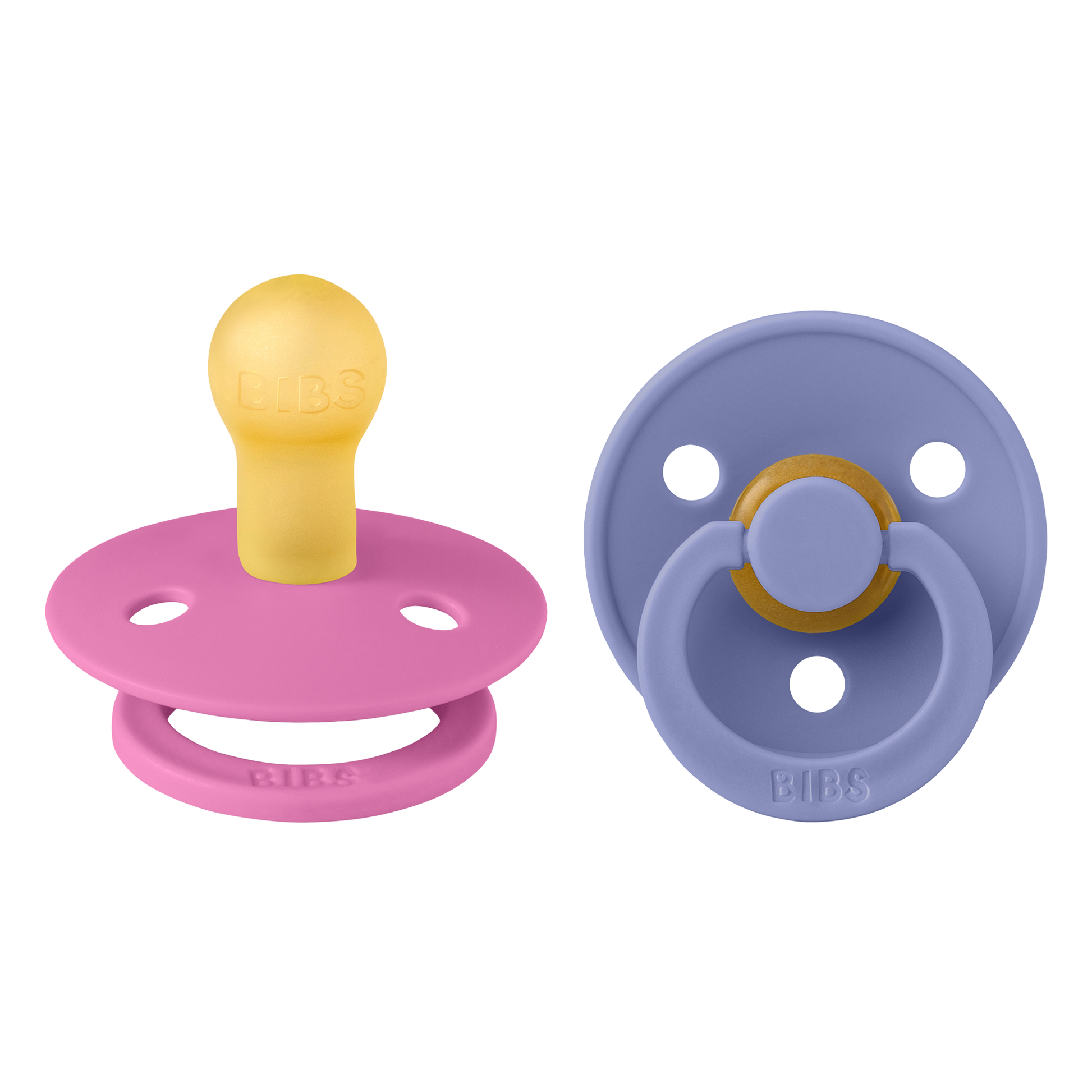 BIBS - Natural Latex Pacifier | Size 1 | 2 Pack | Bubblegum - Peri BIBS - Natural Latex Pacifier | Size 1 | 2 Pack | Bubblegum - Peri