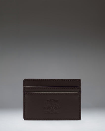 Herschel Charlie Cardholder Wallet in Brown leather, front view