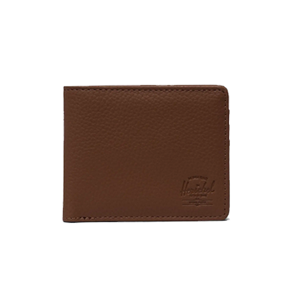 Herschel Roy RFID Wallet in Saddle Brown vegan leather, front view on white background