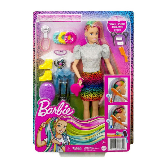 Barbie - BARBIE WITH MULTICOLORED LEOPARD HAIR