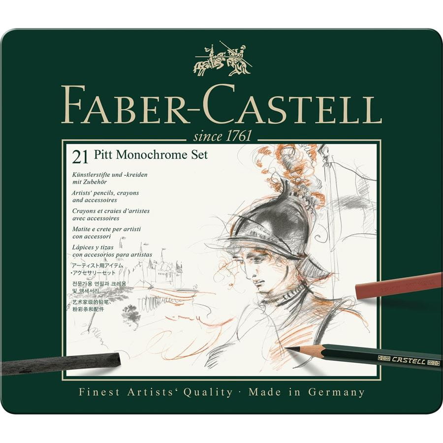 Faber-Castell Pitt Monochrome drawing set tin of 21