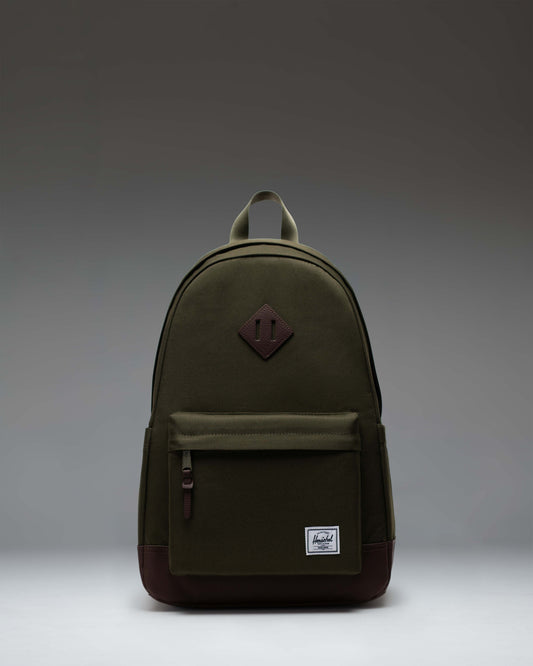 Herschel Heritage Backpack in Ivy Green/Chicory Coffee, 24L - front studio shot