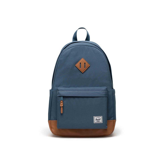 Herschel Heritage Backpack in Blue Mirage/Natural/White Stitch - front view on white background