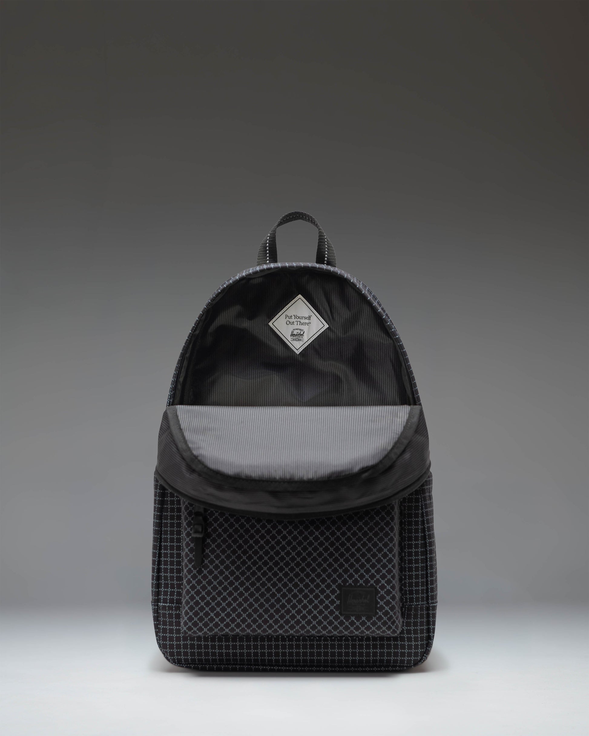 Herschel Heritage Backpack Grid Black - lifestyle worn