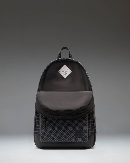Herschel Heritage Backpack Grid Black/Black 24L - lifestyle view — BambiniJO Jordan