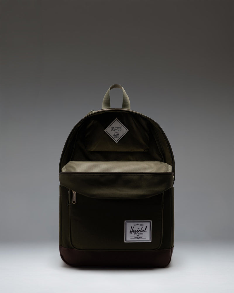 Herschel Pop Quiz Backpack Ivy Green/Chicory Coffee - back/interior view