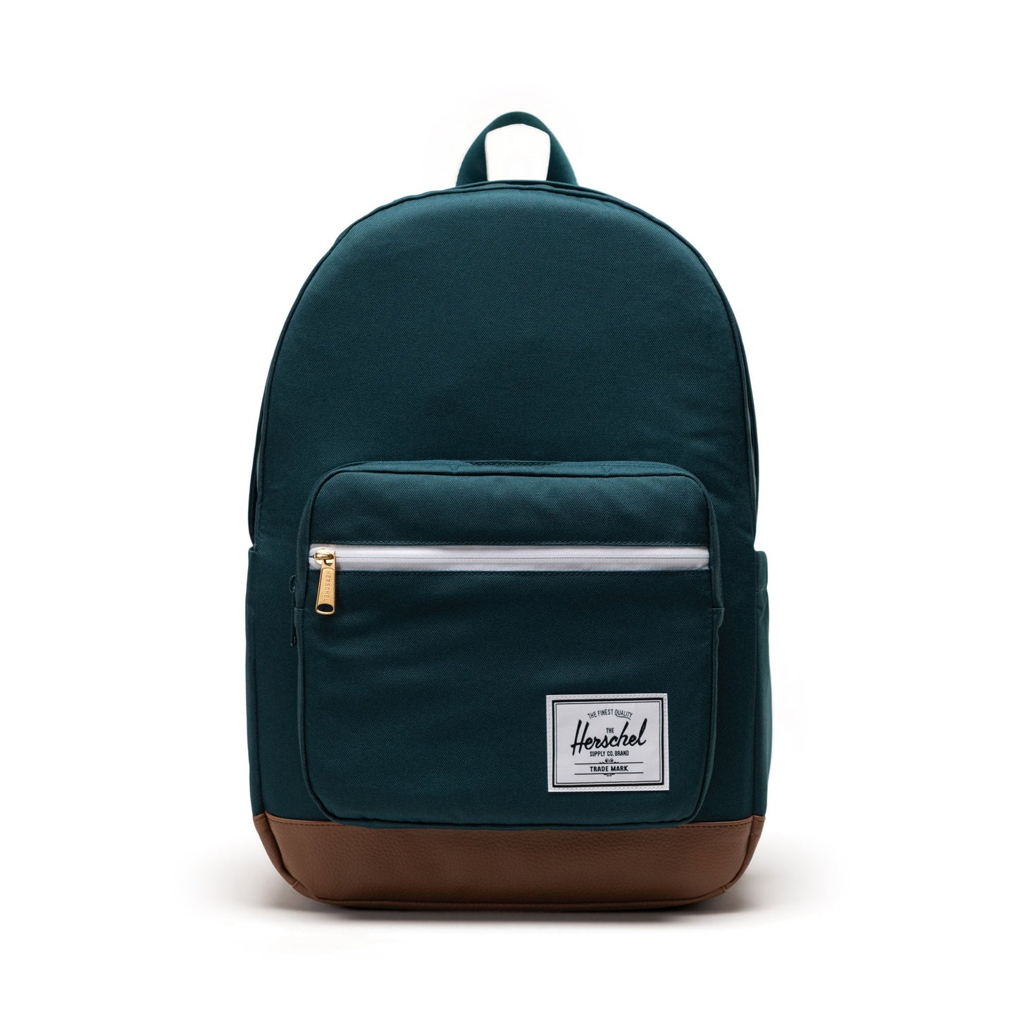 Herschel Pop Quiz Backpack in Dark Sea/Tan, 25L, white background studio shot