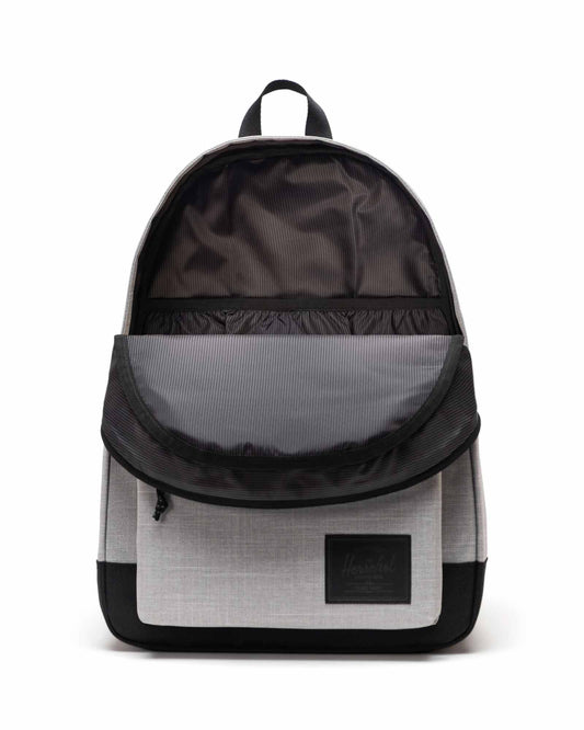 Herschel Classic XL Backpack Varsity Grey Crosshatch 30L - side view — BambiniJO Jordan