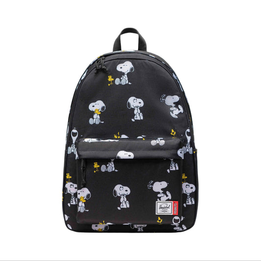 Herschel Classic XL Backpack Snoopy and Woodstock Black - front view — BambiniJO Jordan