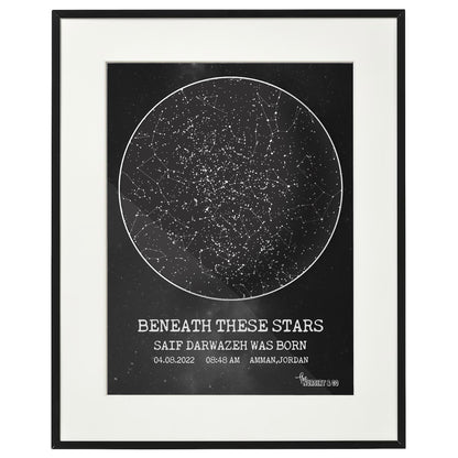 Customized Star Map Frame | Black V3