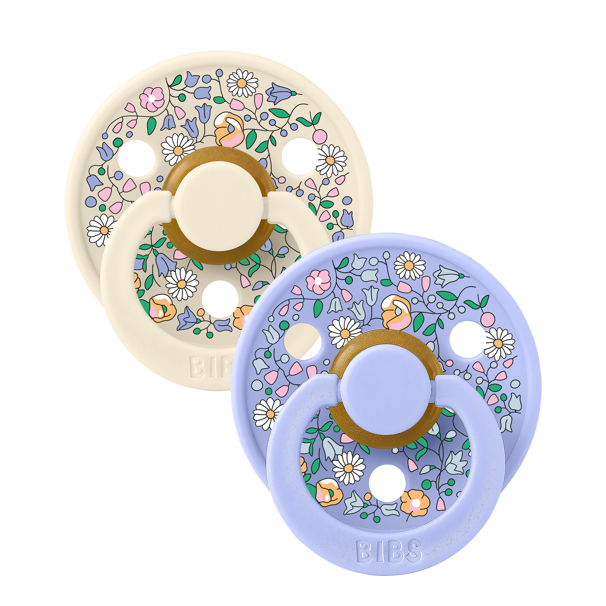 BIBS - X Liberty Natural Latex Pacifier | Size 2 | 2 Pack | Chloe Meadow Ivory Mix