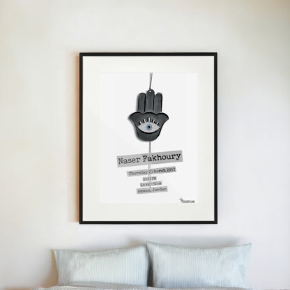 Customized Birth Certificate Frame | Hand