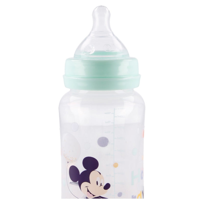 Stor - Baby Bottle 2pc Set 360ml Wide Neck | Silicone Teat 3 Positions | COOL LIKE MICKEY